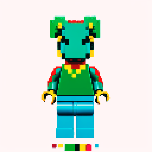 lego pixel, vibrant colors, blocky shapes, small plastic bricks, isometric perspective, retro video game, low resolution, 8-bit graphics, sharp edges, square grid, limited color palette, nostalgic feel, brick-built characters, iconic lego logo, digital recreation, detailed textures, crisp lines, simplified forms, nostalgic gaming vibes