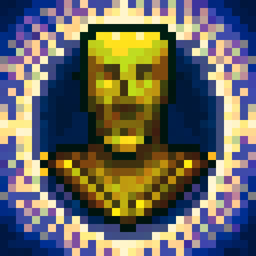 economic icon, yellow background color, coin, game icon, 32x32 pixel art, sRGB, close up, portrait