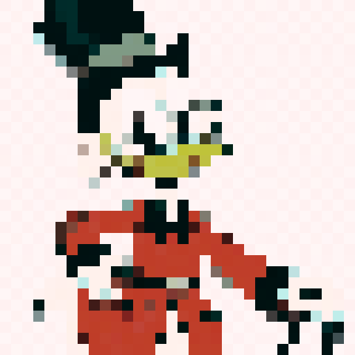 scrooge mcduck, rich and greedy duck, swimming in a sea of gold coins, surrounded by pixelated dollar signs