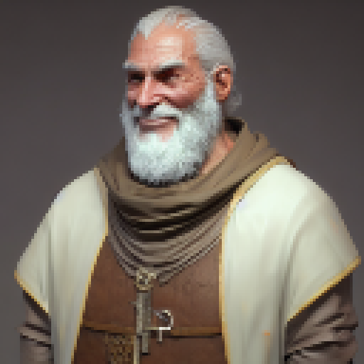 Old Medieval Man with Cheeky Grin
