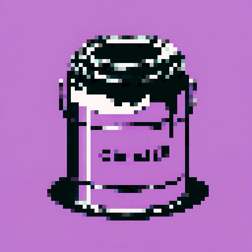 grease paint can full of black grease. on a solid color background so I can easily remove the background