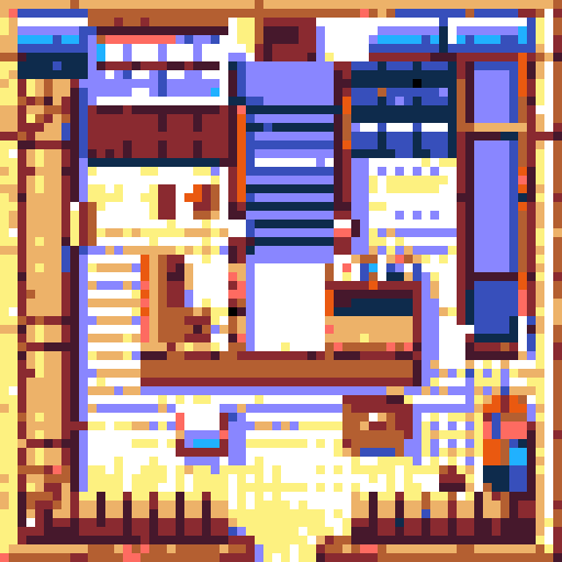 generate a post office in a top down style like it should be the level for a video game. make sure theres lots of open floor space and make the floorrs checkered board tile