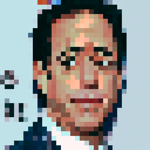 Jerry Seinfeld, iconic comedian, in a pixel art style, wearing his signature puffy shirt, with vibrant colors in sRGB