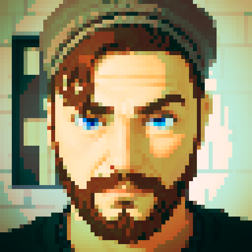 portrait man with blue eyes and beard