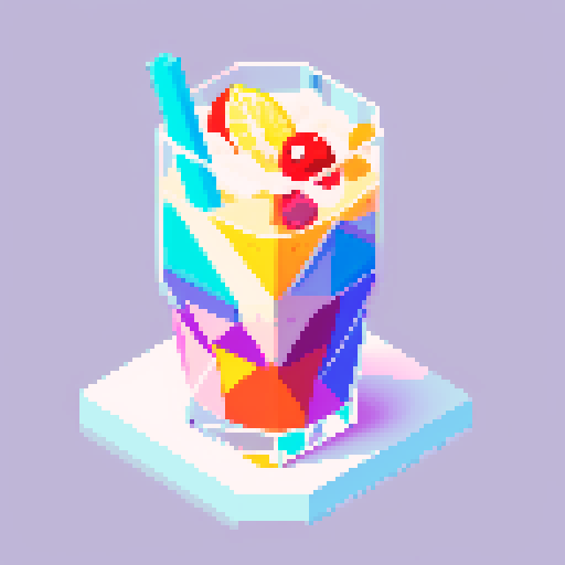 rainbow drink with a straw