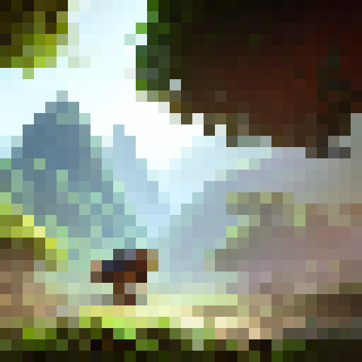 Corgi explorer in safari gear treks through lush jungle, surrounded by towering trees, vibrant foliage.