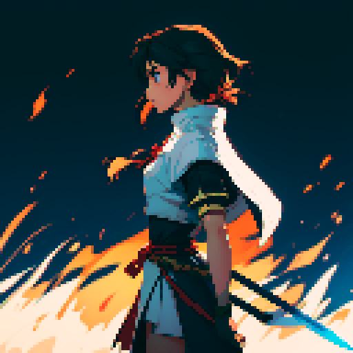 sliced in half by a sword