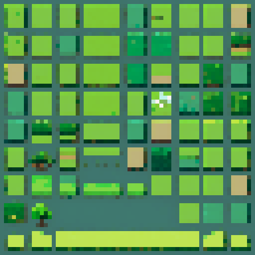 generate 9 tiles that can be combined together to create a map, make them grass