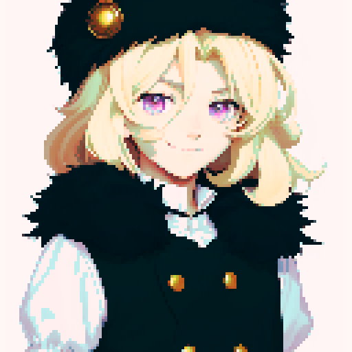 visual novel sprite,  solo male, straight-on, inframe, facing viewer, perfect anatomy, looking at viewer, manly, round pupils, best quality, very aesthetic, {{{{{blonde eyelashes}}}}}, light blonde, smile, closed mouth, light pink eyes, tareme, hair between eyes, ushanka hat, black fur collar, visual novel sprite, black vest, puffy sleeves, black elbow gloves, solo male, waist  and up, straight-on, inframe, round eyes, facing viewer, full body, big hair, short hair, perfect anatomy