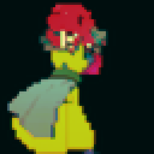 Back view of character