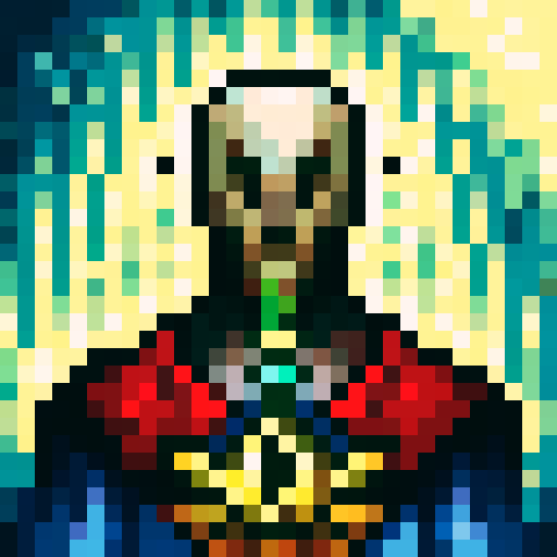 Create a 32x32 pixel game icon featuring a mage's spell, rendered in skill art style, with a close-up portrait of the mage casting a spell in vibrant sRGB colors.