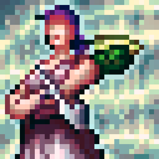 female warrior, vibrant green hair with braids, large sword, fantasy RPG character portrait