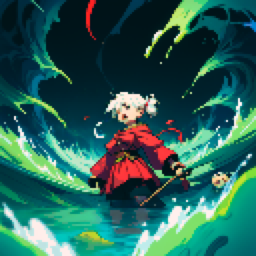 wave of goo, goo looming over heroes, heroes drowning in goo