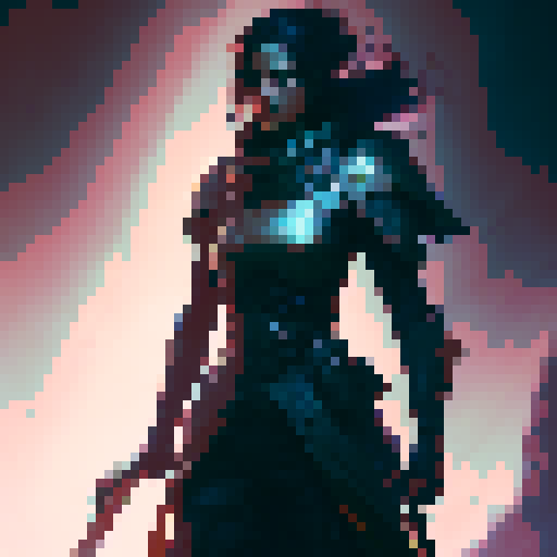 female swordsman, tall and confident, wielding a sword of light, otherworldly space monster shrouded in darkness, a scene straight out of a captivating fantasy RPG like Phantasy Star, about to save the universe