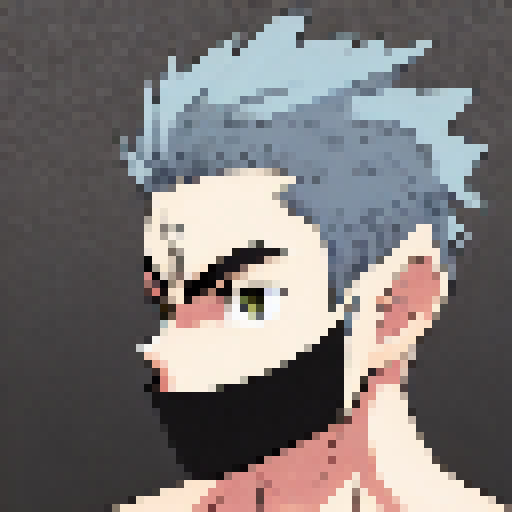 guts from berserk that has blonde hair and 2 scars for eyes 