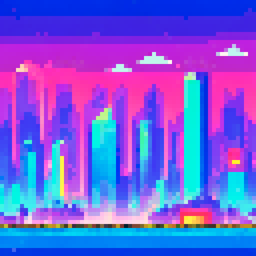 bmw cars, pixelated, vibrant colors, retro video game style, sRGB, pixel art, detailed shading, urban cityscape, futuristic skyscrapers, bustling streets, neon lights, busy traffic, sleek designs, speed and motion, dynamic angles, geometric shapes, low-poly architecture, vibrant backgrounds, energetic atmosphere, high contrast, sharp edges, digital aesthetics, futuristic technology