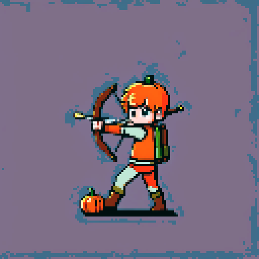 An archer shooting at a pumpkin