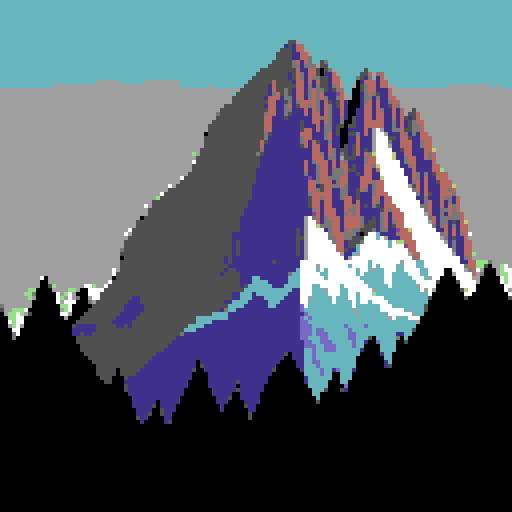 large mountain at night, large dark blue sky, viewed from afar, retro, nostalgic feel