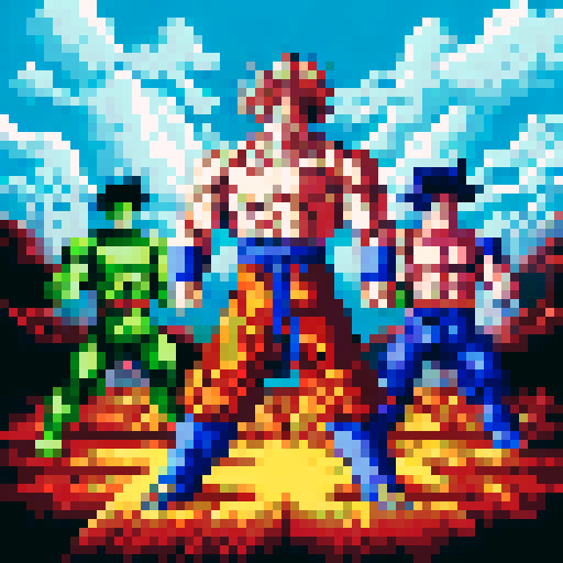 Create Goku in the style of TMNT Shredders Revenge.