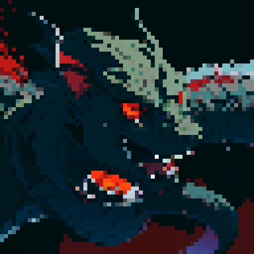 dark dragon with blood eyes