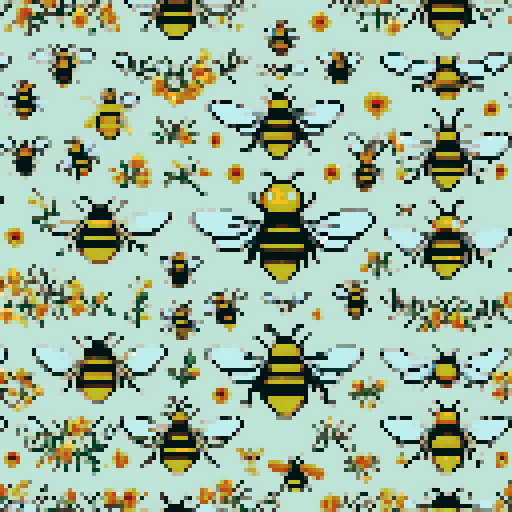 Bee cross stitch pattern PDF - digital download - insect honey bee floral nature embroidery x stitch CS1