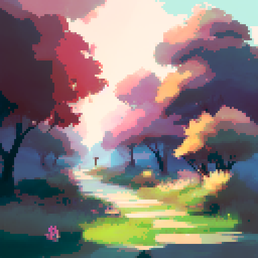 landscape, sunset, artstyle, illustration
