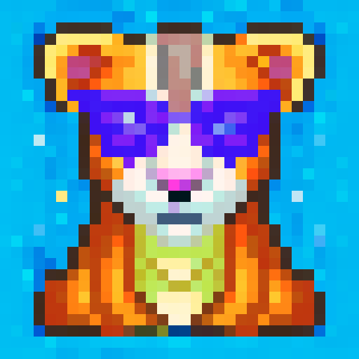 Cuddly orange and black striped cub with wide blue eyes and pink nose, surrounded by lush green jungle leaves, rendered in 32x32 pixel art with skillful attention to detail and vibrant sRGB color palette, perfect for a game icon or close-up portrait