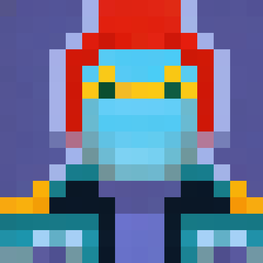 Cute blue alien with big eyes and a smile