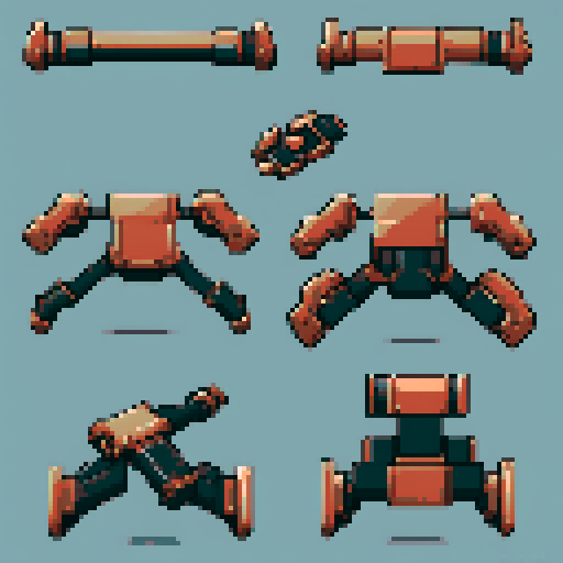 I want a wide copper mounting piece. It should have a large flat space on top to connect something. I want this object usable an asset in a videogame, meaning only one object per image, outlined with a strong black stroke, on a solid-color background.