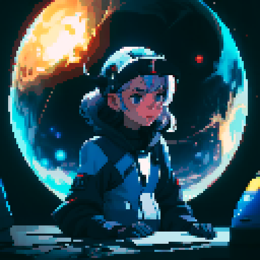 add a space suit helmet and make the character androgynous