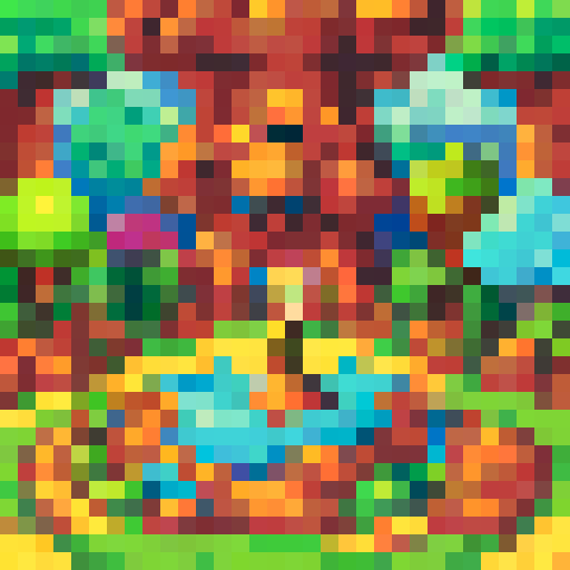 Air Island, a pixel art game icon capturing a close up, 16x16 portrait of the captivating world of "My Singing Monsters"