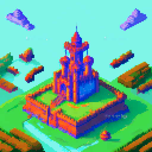isometric, tower of mages, building in castle, medieval