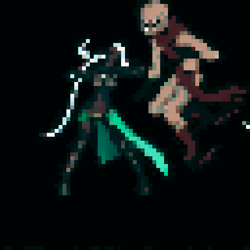 gory death, pixel art, sRGB, characters