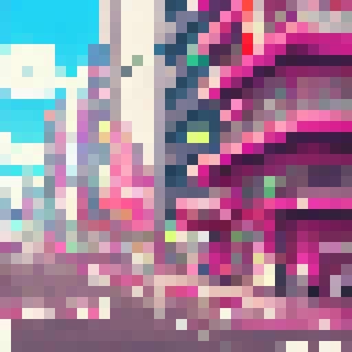 Chibi boy with oversized head, rosy cheeks, and big eyes holding a steaming bowl of ramen in a bustling, neon-lit Tokyo street corner with towering skyscrapers and cherry blossom trees in full bloom, all rendered in vibrant anime style.