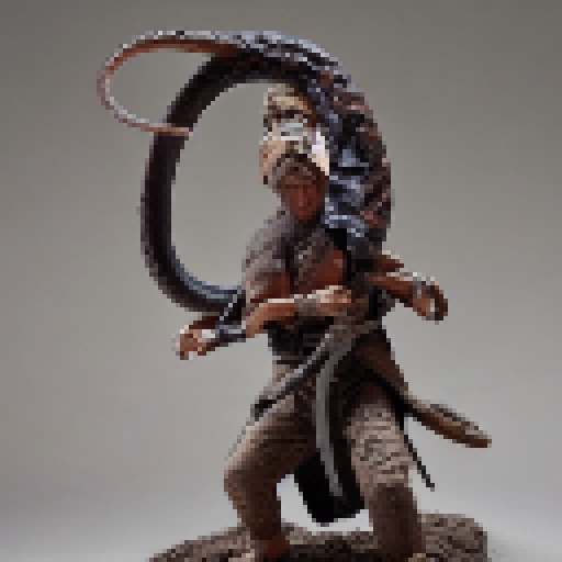 A warrior strikes a snake with it's sword in a cellar