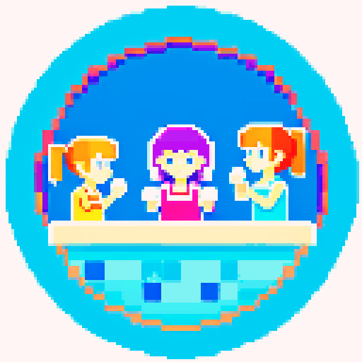 several girls drinking water together