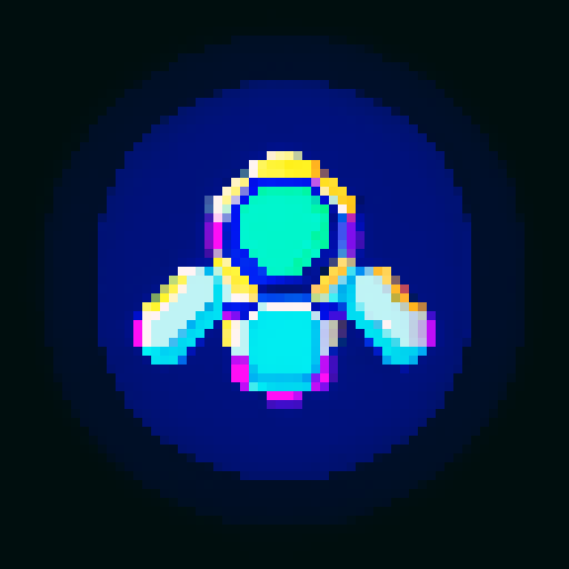 a transparent pure 2d sprite for a space game. It needs to look like the top view of a futuristic spaceship all by itself with the background transparent ,style of the 80s. The spaceship should not have any shadows.