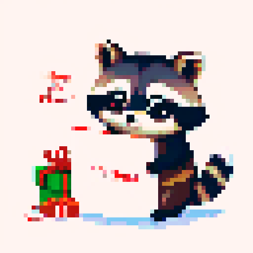 Raccoon with a Christmas Letter 