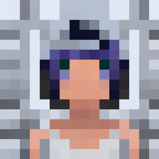 beautiful ethereal angel with chrome wings, flowing hair, and a serene expression, rendered in pixel art with crisp, defined lines and a vibrant sRGB color palette