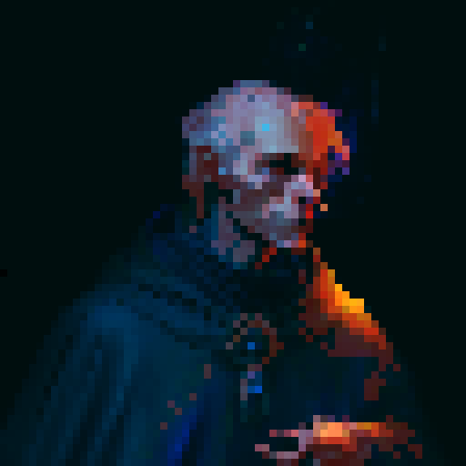 Priest with flowing robes, wielding a glowing staff, amidst a medieval cathedral adorned with stained glass windows and intricate stone carvings