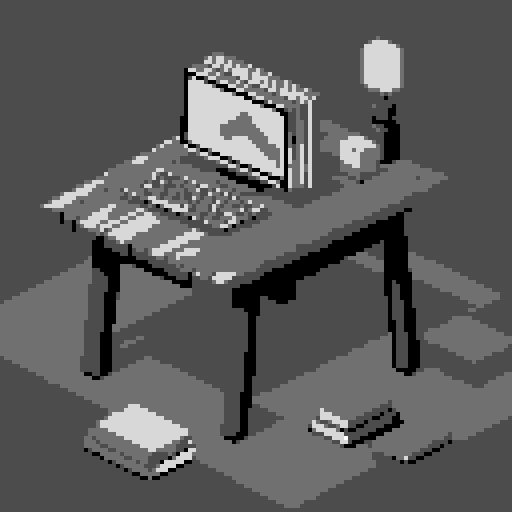 book with vibrant colors, sitting atop a wooden table, surrounded by pixel art decorations, emitting a warm glow in the sRGB color space