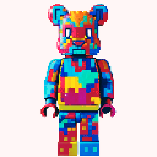colorful pixel lego blocks arranged in a playful, vibrant composition, showcasing the intricate details and vibrant colors of pixel art in the sRGB color space