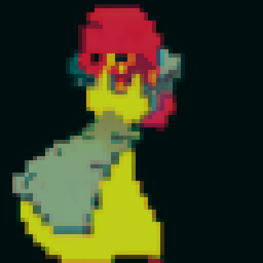 Back view of character