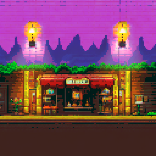 noir 24-bit pixel art game about a bar. Noir bar, there is a bartender, a wall with bottles, like game from 90's, style of cave story