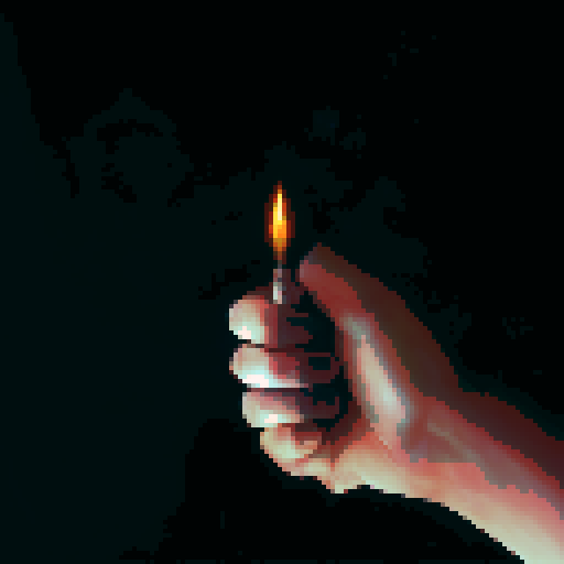 Hand holding lighter, fire, light