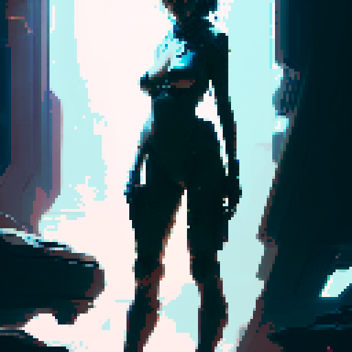 sexy naked cyberpunk woman