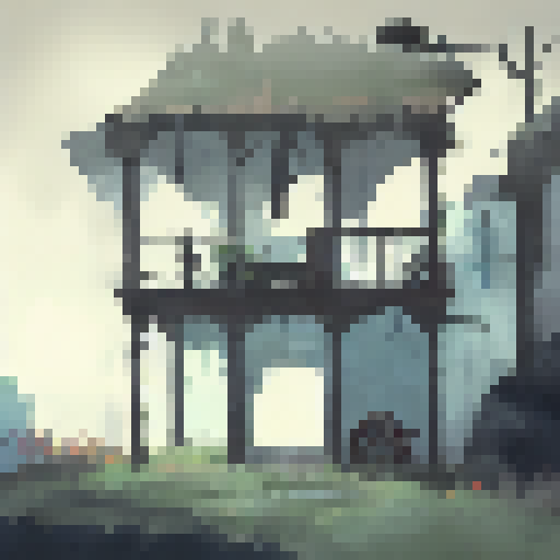 Melancholic, dreary, and solitary landscape portraying death, decay, and despair with muted colors of lifelessness and emptiness.