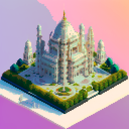 large, intricate, white marble palace with a hex map capital city icon rendered in vibrant, detailed pixel art