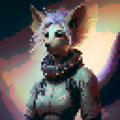 unicorn woman hybrid with cloven hooves, furry, playful expression, clear detail, pixel art style, full body character reference 