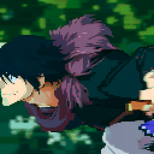 (Masterpiece, top quality, best quality), singular pixel art portrait featuring anime male dashing right with weapon,transparent background